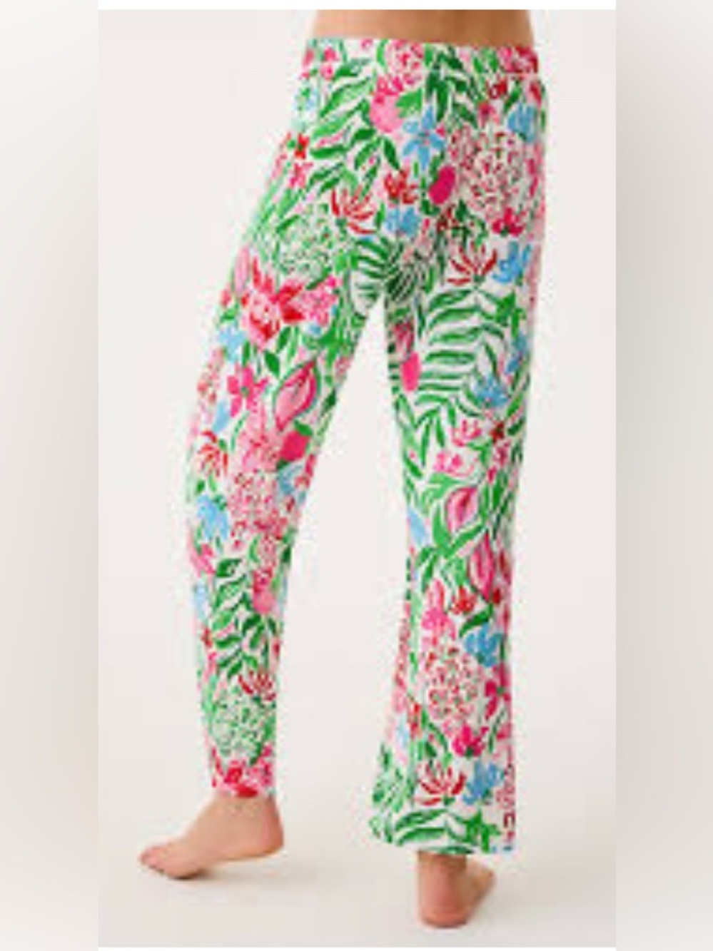 New with Tags Lilly Pulitzer PJ Set- Tank & Knit Pants Multi Glowing Gardens L - Picture 3 of 5